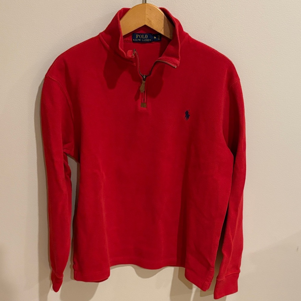 Polo by Ralph Lauren Men's Zip-Up Red Sweater